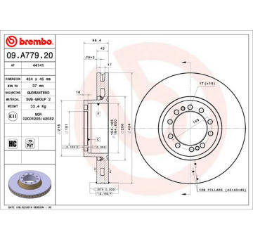 Brzdový kotouč BREMBO 09.A779.20