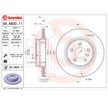 Brzdový kotouč BREMBO 09.A800.11