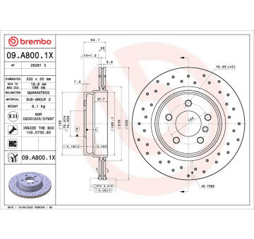 Brzdový kotúč BREMBO 09.A800.1X