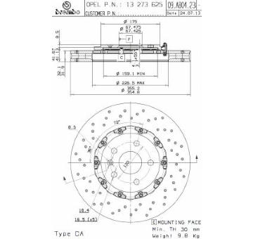 Brzdový kotouč BREMBO 09.A804.23