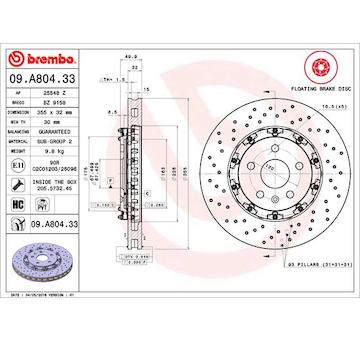 Brzdový kotouč BREMBO 09.A804.33