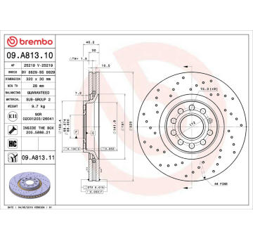 Brzdový kotouč BREMBO 09.A813.11