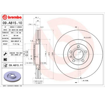 Brzdový kotouč BREMBO 09.A815.11