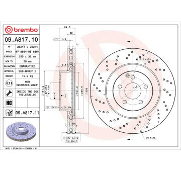 Brzdový kotouč BREMBO 09.A817.11