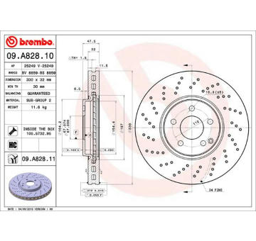 Brzdový kotouč BREMBO 09.A828.11