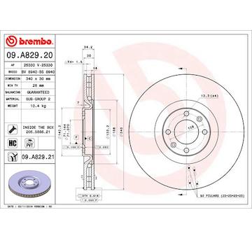 Brzdový kotouč BREMBO 09.A829.21