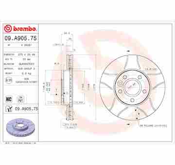 Brzdový kotouč BREMBO 09.A905.75