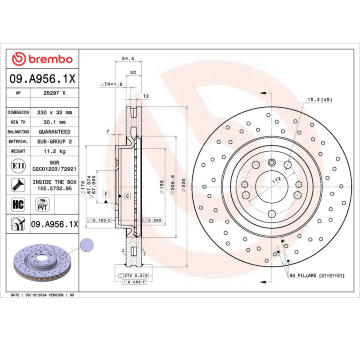 Brzdový kotúč BREMBO 09.A956.1X