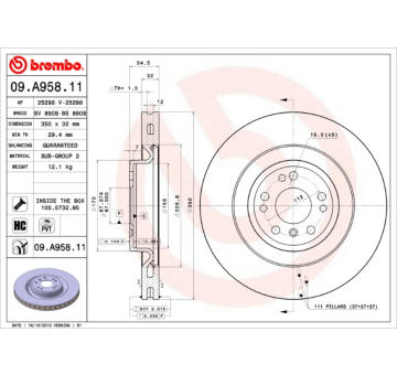 Brzdový kotouč BREMBO 09.A958.11