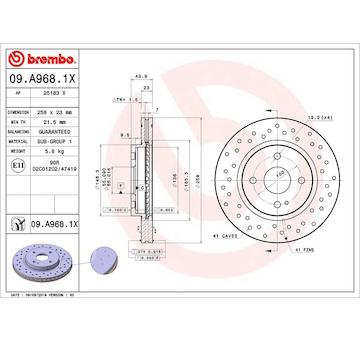 Brzdový kotouč BREMBO 09.A968.1X