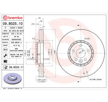 Brzdový kotouč BREMBO 09.B025.11