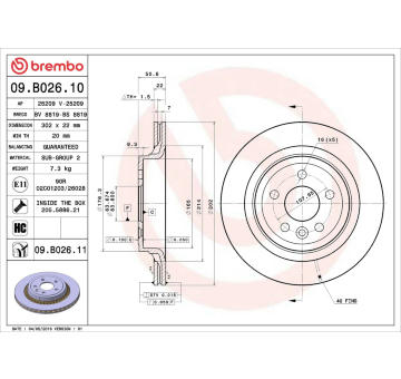 Brzdový kotouč BREMBO 09.B026.11