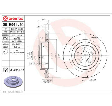 Brzdový kotouč BREMBO 09.B041.10