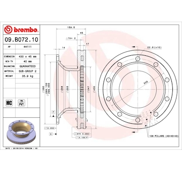 Brzdový kotouč BREMBO 09.B072.10