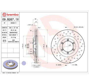 Brzdový kotouč BREMBO 09.B267.1X