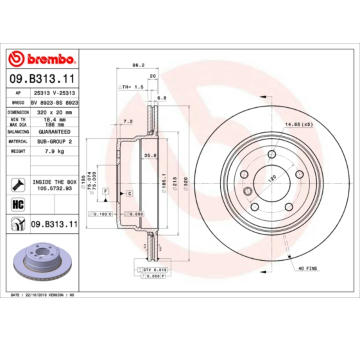 Brzdový kotouč BREMBO 09.B313.11