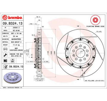 Brzdový kotouč BREMBO 09.B324.13