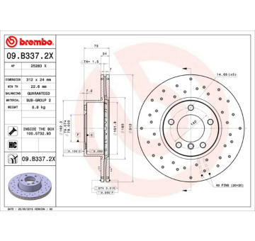 Brzdový kotouč BREMBO 09.B337.2X