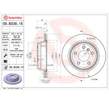 Brzdový kotúč BREMBO 09.B338.1E