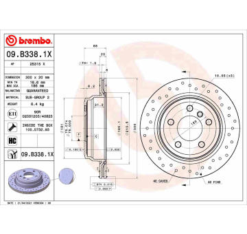 Brzdový kotúč BREMBO 09.B338.1X