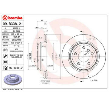 Brzdový kotouč BREMBO 09.B338.21