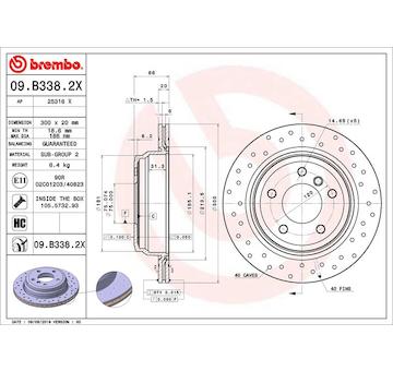 Brzdový kotúč BREMBO 09.B338.2X