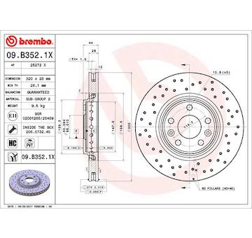 Brzdový kotouč BREMBO 09.B352.1X