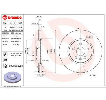 Brzdový kotouč BREMBO 09.B356.21