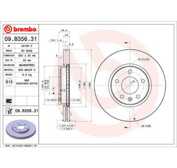 Brzdový kotouč BREMBO 09.B356.31