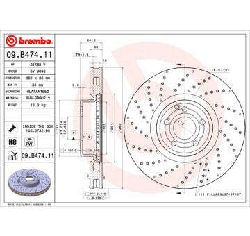 Brzdový kotouč BREMBO 09.B474.11