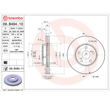 Brzdový kotouč BREMBO 09.B494.11