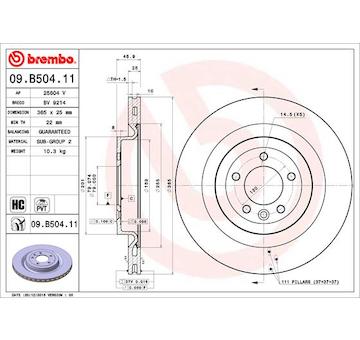 Brzdový kotouč BREMBO 09.B504.11