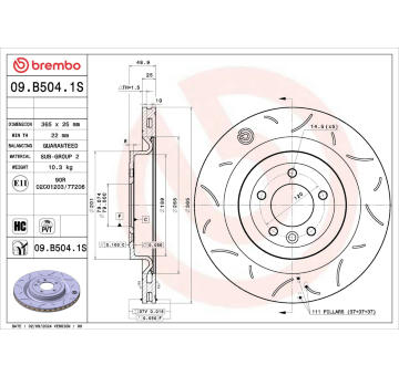 Brzdový kotúč BREMBO 09.B504.1S