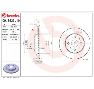 Brzdový kotouč BREMBO 09.B523.10