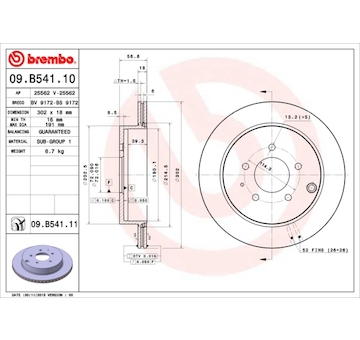 Brzdový kotouč BREMBO 09.B541.11