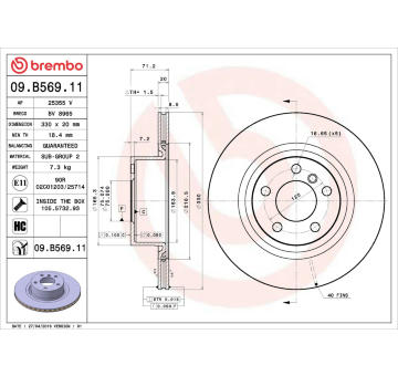 Brzdový kotouč BREMBO 09.B569.11