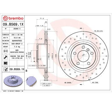 Brzdový kotouč BREMBO 09.B569.1X