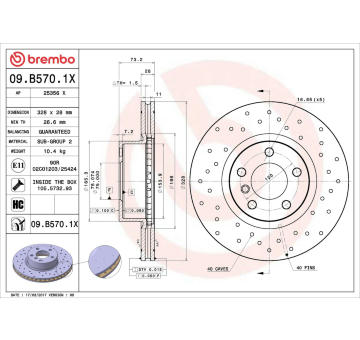 Brzdový kotouč BREMBO 09.B570.1X