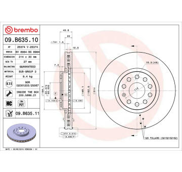 Brzdový kotouč BREMBO 09.B635.11