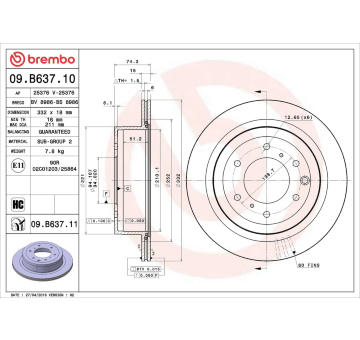 Brzdový kotouč BREMBO 09.B637.11