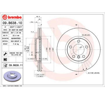 Brzdový kotouč BREMBO 09.B638.11