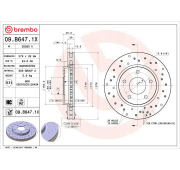 Brzdový kotouč BREMBO 09.B647.1X