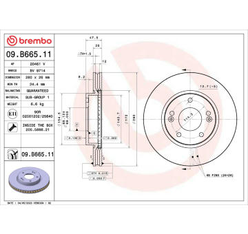 Brzdový kotouč BREMBO 09.B665.11