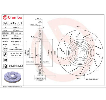 Brzdový kotouč BREMBO 09.B742.51