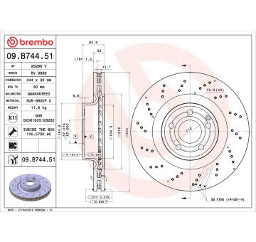 Brzdový kotouč BREMBO 09.B744.51