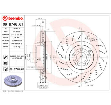 Brzdový kotouč BREMBO 09.B746.61