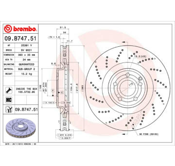 Brzdový kotouč BREMBO 09.B747.51