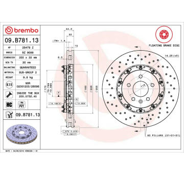 Brzdový kotouč BREMBO 09.B781.13