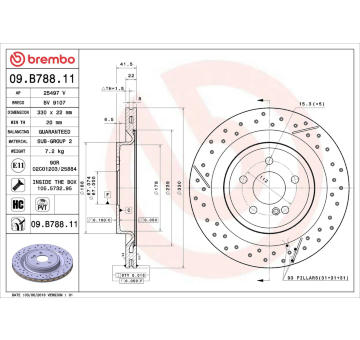 Brzdový kotouč BREMBO 09.B788.11