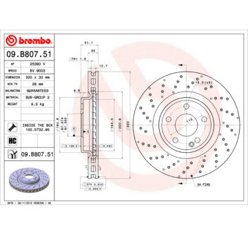 Brzdový kotouč BREMBO 09.B807.51